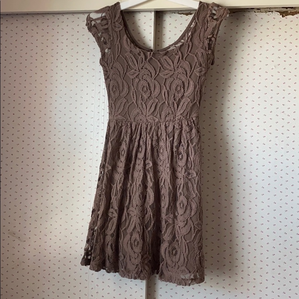 lace brown dress